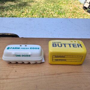 Cracker Barrel Farm Fresh Eggs Salted Butter Salt Pepper Shakers